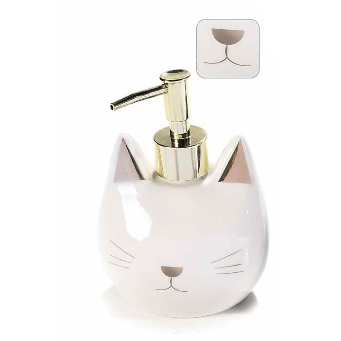 Distributeur Pour Savon En Forme De Chat En Ceramique Avec Details Or Cdiscount Bricolage