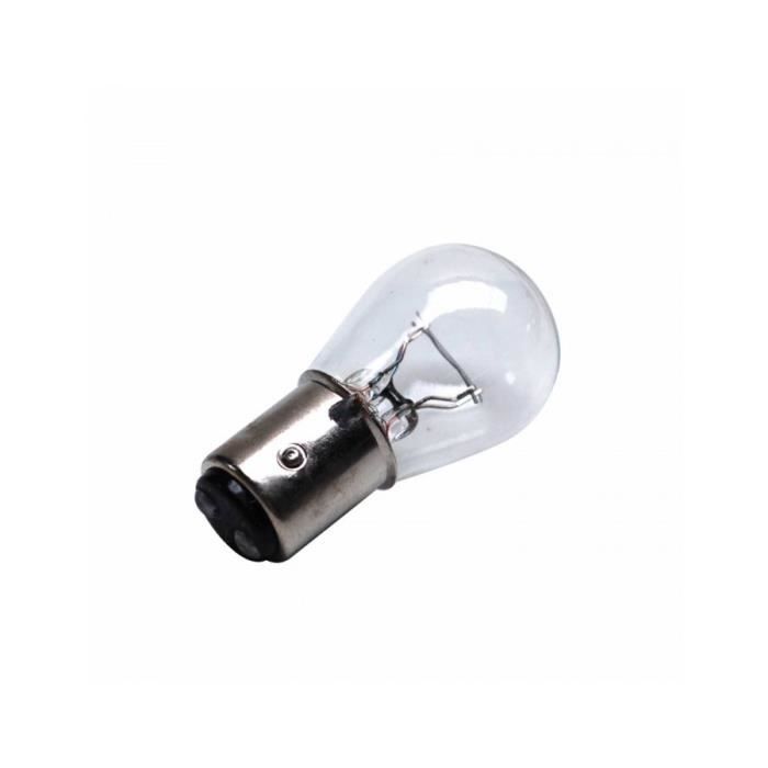 Ampoule-lampe 12v 21-5w norme s25 culot bay15d standard blanc (feu arriere+stop) (boite de 10) -p2r-