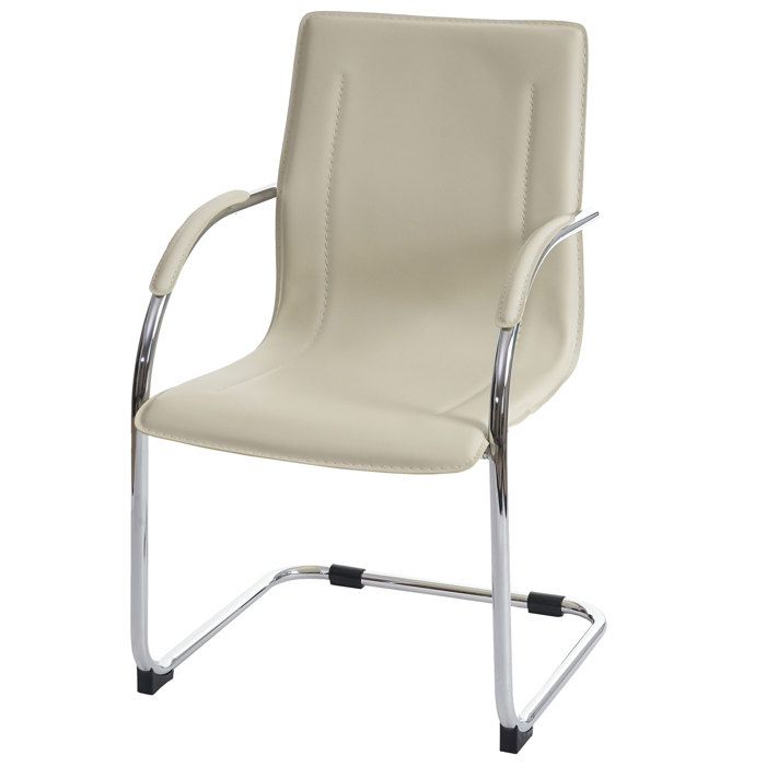 MCW Chaise de conférence Samara chaise cantilever PVC ~ crème