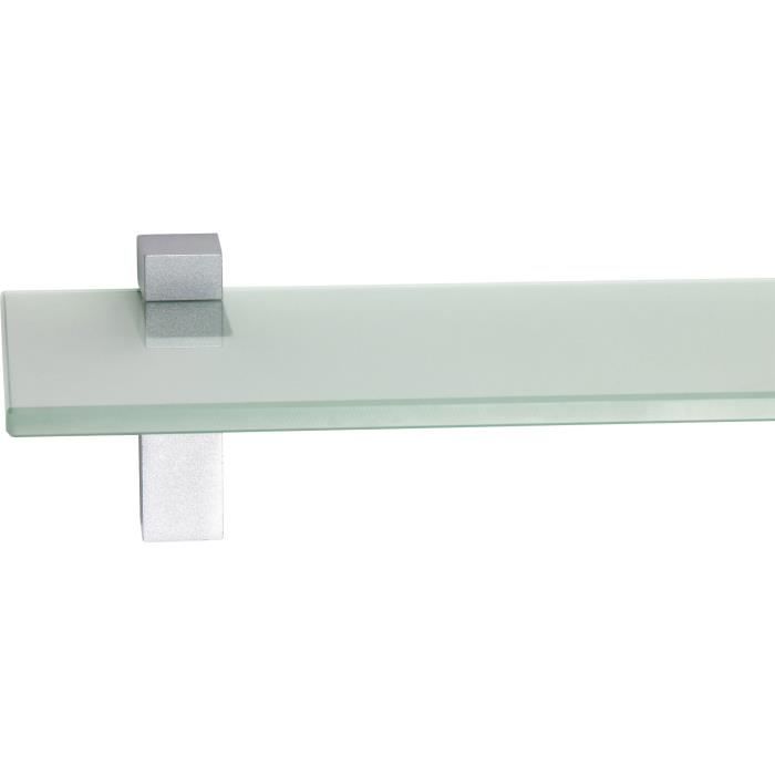 Étagère Murale En Verre Ib Style® - 90 X 20 Cm - Clip CUCALE Argenté - Arrondi - 8mm
