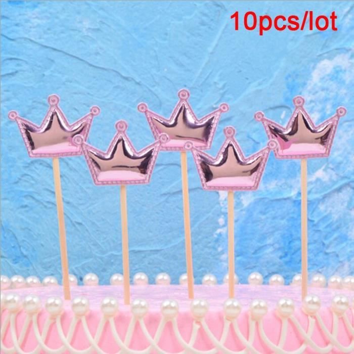 F 10 Pieces Lot Princesse Couronne Un Diamant Decoration De Gateau 1st Anniversaire Decoration Enfants Bebe Garcon Fille Fete Decor Cdiscount Maison