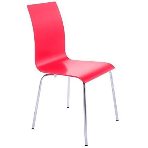 Classic Chaise De Cuisine En Bois Peint Rouge