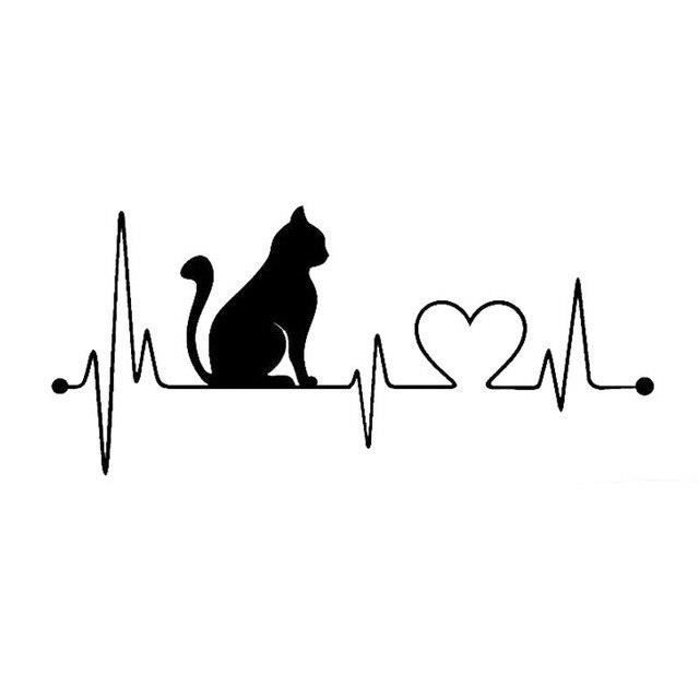 Y5515 8 9cm Chat De Compagnie Battement De Coeur Ligne De Vie Vinyle Decalque Voiture Creative Autocollants Voiture Style Camio Cdiscount Jeux Jouets