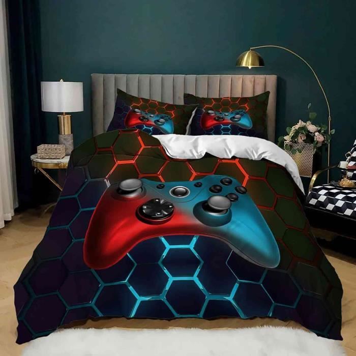 Gamer Déco - Parure de Lit Enfant Réversible Minecraft Faces - Housse de  Couette 140x200 Taie 63x63 cm - 1001 Nuits Enchantées