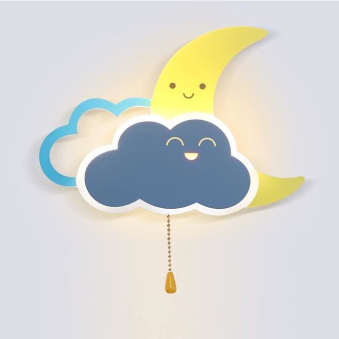Led Applique Murale Chambre Enfant Avec Interrupteur Lampe Murale Creatif Nuage Veilleuse Decoration De Lune Lampe De Mur A 168 Cdiscount Maison