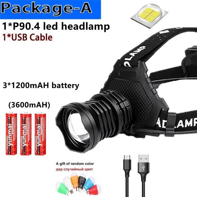 4 Batteries Rechargeables 3600mAh 3.7V + Chargeur USB - Pour Lampe Frontale LED, Jouets, Etc.