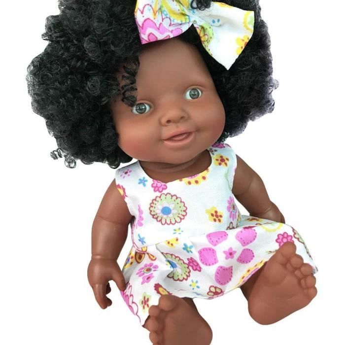 kingko Poupée Afro-américaine réalistes Bébé Jouet de poupée Africain de Jouet de poupée Noire Rouge 