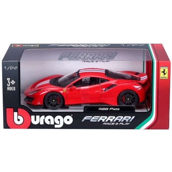 Véhicule miniature BBURAGO 1/24 FERRARI - 488 Pista - Rouge - Pour