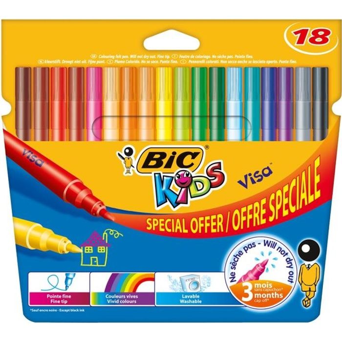 BIC Feutres de coloriage BIC kids visa offre speciale x18
