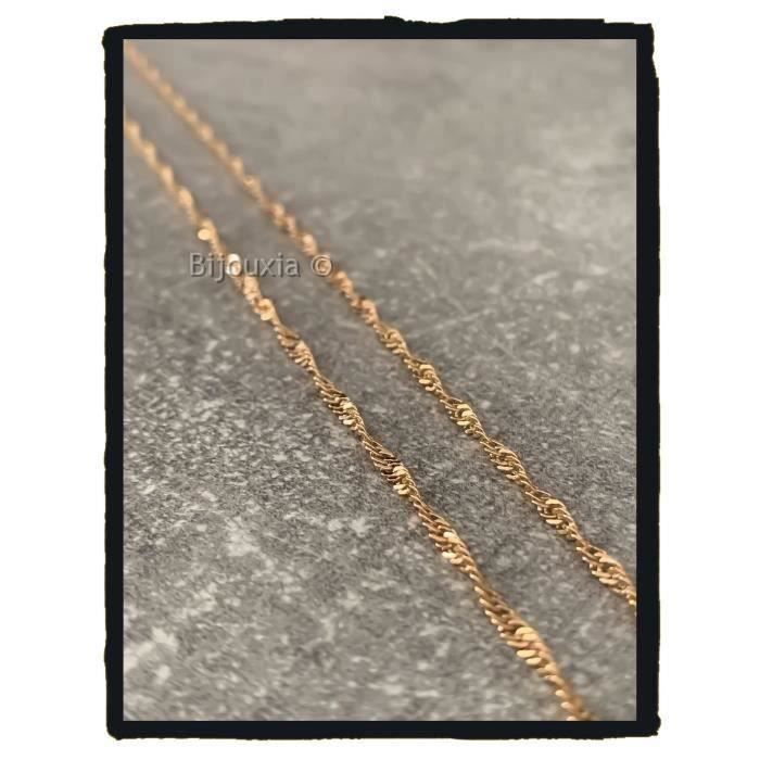 Chaîne de cheville maille singapour Plaqué or 18 Carats - Bijouxia - Doré - Femme