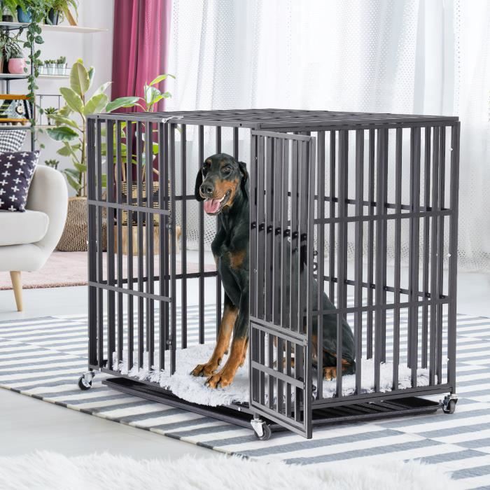 caisse de transport cage pour grand chien intérieur chien grande taille 95x81x57cm