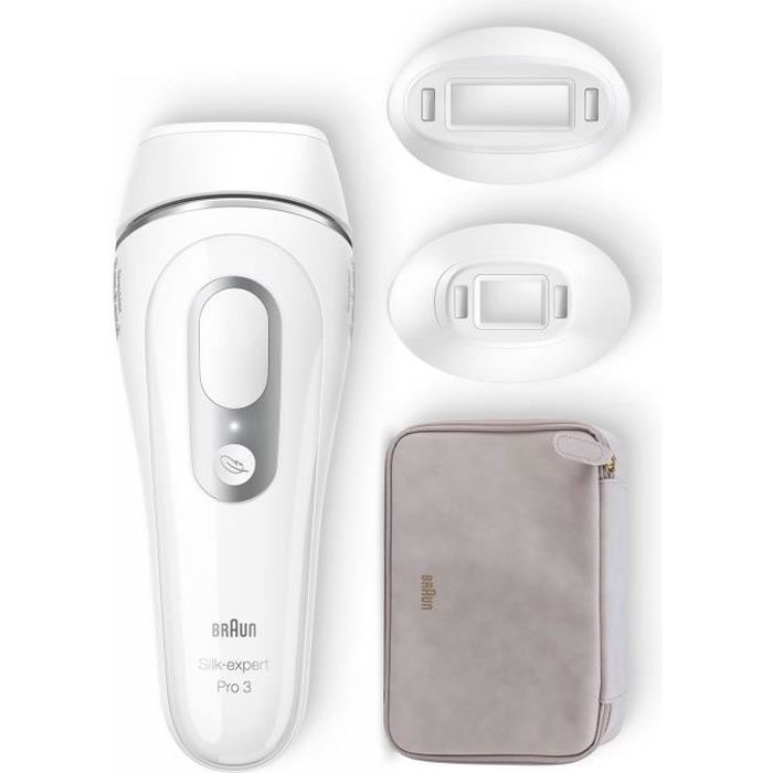 Épilateur à lumière pulsée Braun Silk·expert Pro 3 PL3230 pour femme - Blanc/Argent