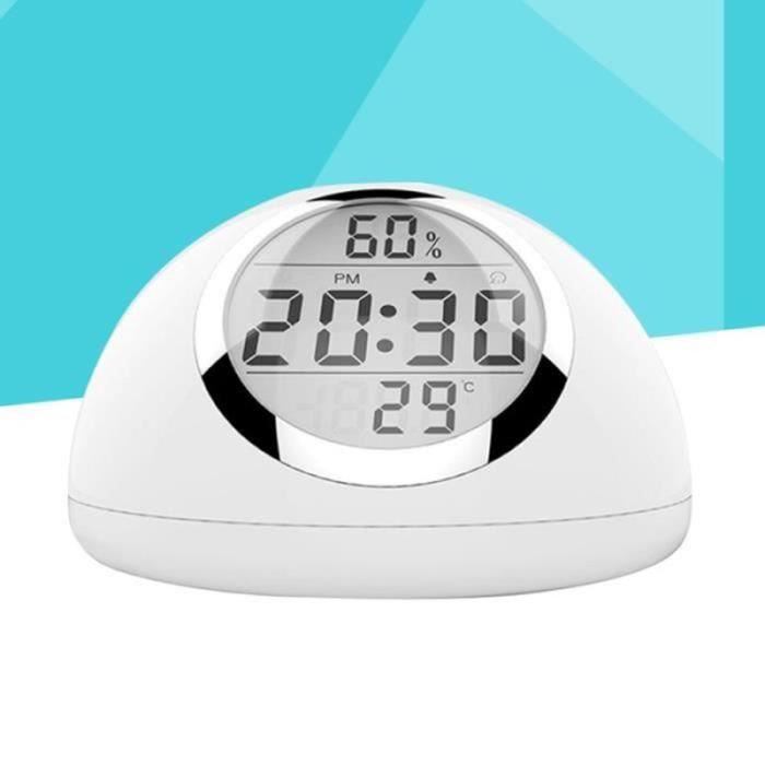 Réveil Multifonction LED Avec Commande Vocale - Lumière Progressive Et 2 Alarmes - Desikixudy