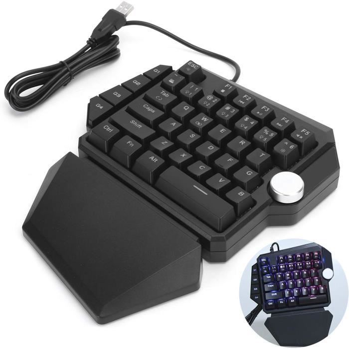 Clavier de Jeu USB G40 à Une Main, avec Fil 35 Touches Rainbow Clavier de Jeu USB G40 à Une Main, avec Fil 35 Touches Rainbow