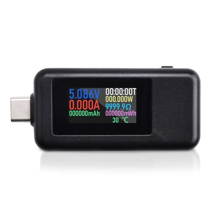 Testeur USB C Testeur de chargeur USB de type C, Voltmètre