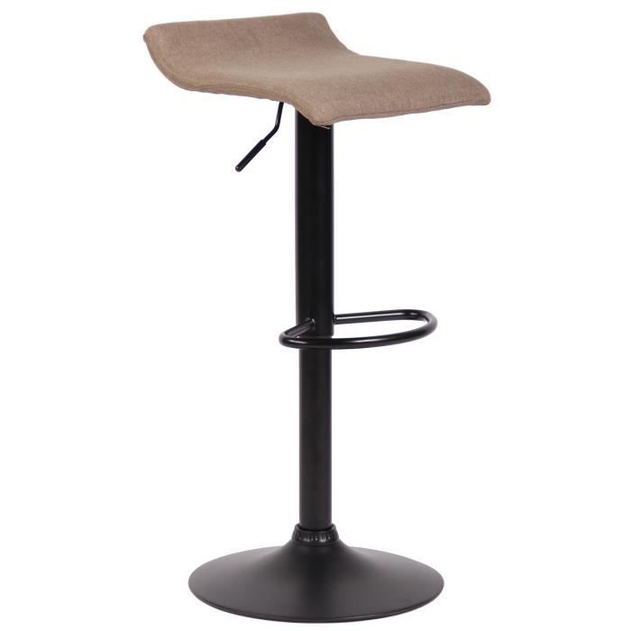 Tabouret de Bar - CLP - Dyn V2 - Tissu Crème-Blanc - Piètement Métal