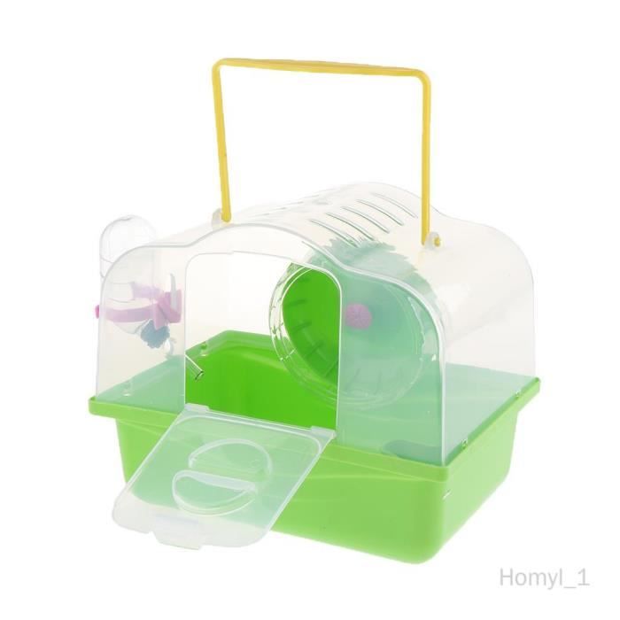 Cage De Transport Pour Hamster, Furet, Hérisson - Bleue, Avec Bouteille D'eau, 20x18x16cm