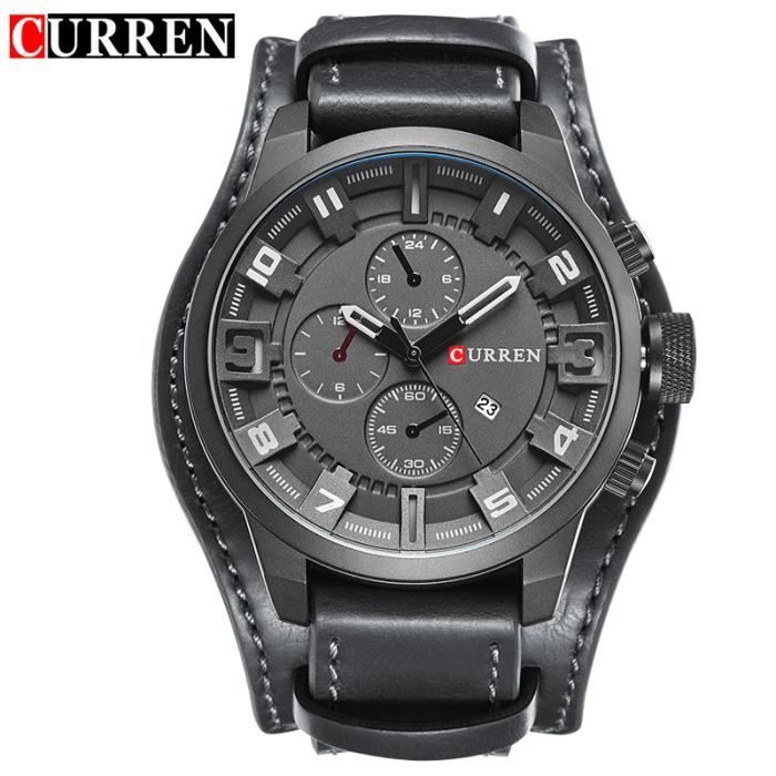 Curren Montres Hommes Hommes de luxe Sport Quartz Montre Cuir