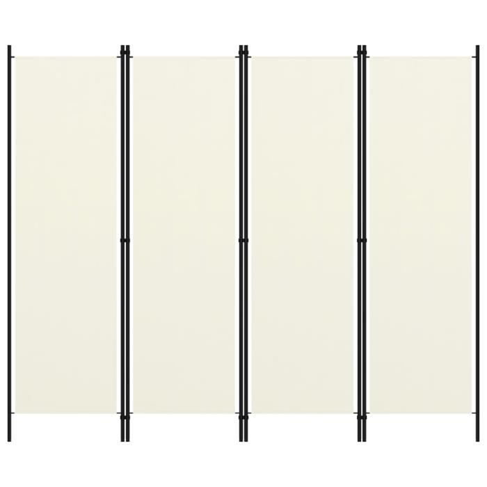 FAS Cloison de séparation 4 panneaux Blanc crème 200x180 cm