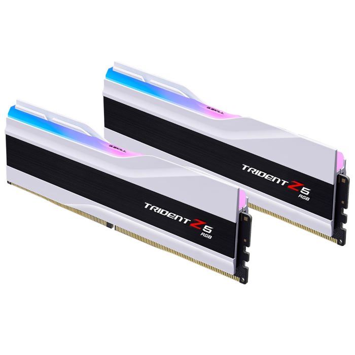 Barrettes de RAM DDR5 G.Skill Trident Z5 RGB 32 Go (2 x 16 Go) 6000 MHz CL36 – Blanc