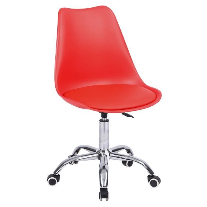 chaise de bureau réglable en hauteur rouge anne rouge