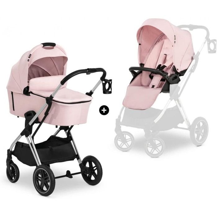 Poussette citadine - HAUCK - Vision X Set - Réversible - Rose - 4 roues