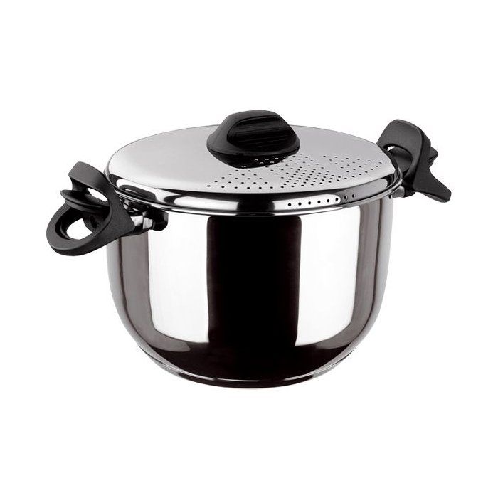 Marmite pâtes et légumes - INOXIBAR - 24 cm - couvercle égouttoir - acier inoxydable - induction