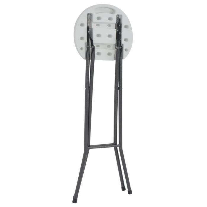 KIMISS Tabourets de bar pliables 2 pcs PEHD et acier Blanc-LEF