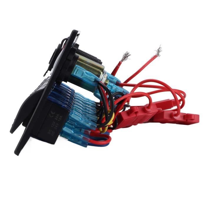 Panneau Interrupteur 6 Gangs DC 12V/24V 15A - Acier Inoxydable Poli, Avec Fusibles Et Voyants LED, Pour Voiture, Camping-car