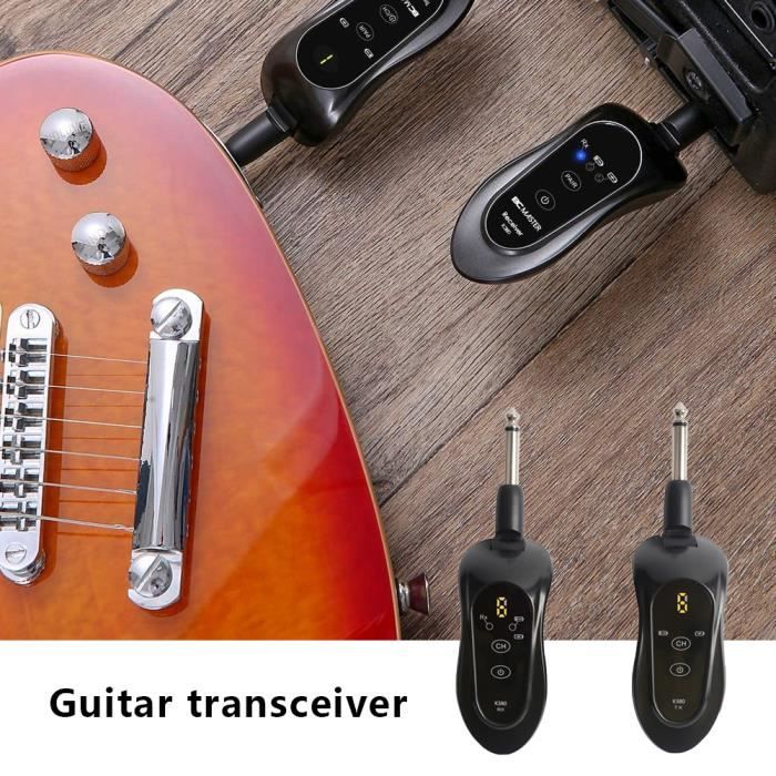 LEKATO système de guitare sans fil guitare émetteur récepteur sans fil 2.4Ghz système Audio sans fil Rechargeable (WS-100)  18