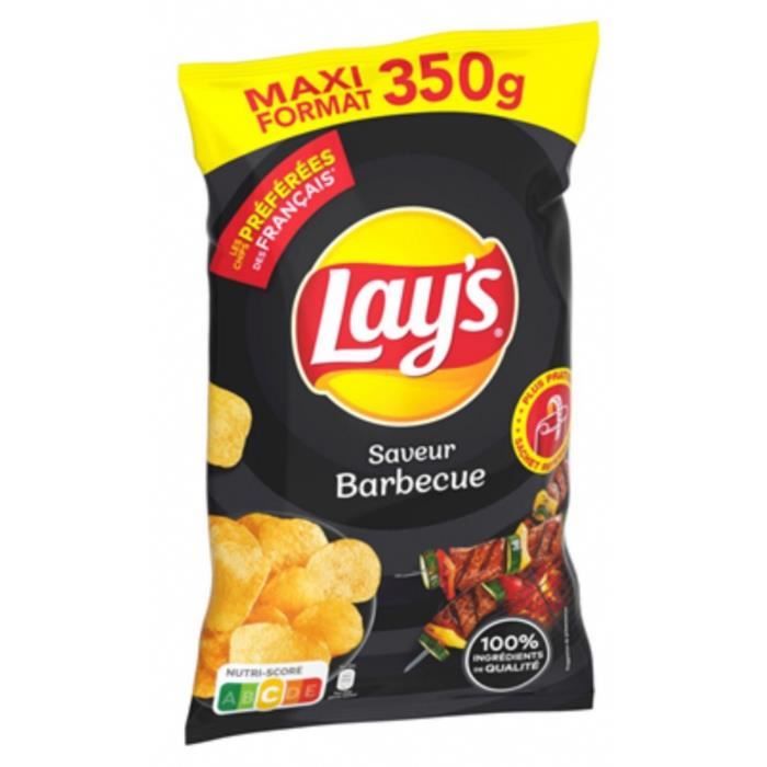 Chips Lay's saveur Barbecue 350g/Sachet 2 sachets