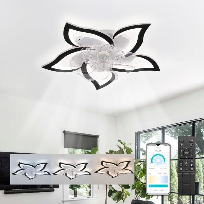 Ventilateur Lampe Plafonnier - LPNOVE - 50W - Dimmable - Télécommande - 6 Vitesses