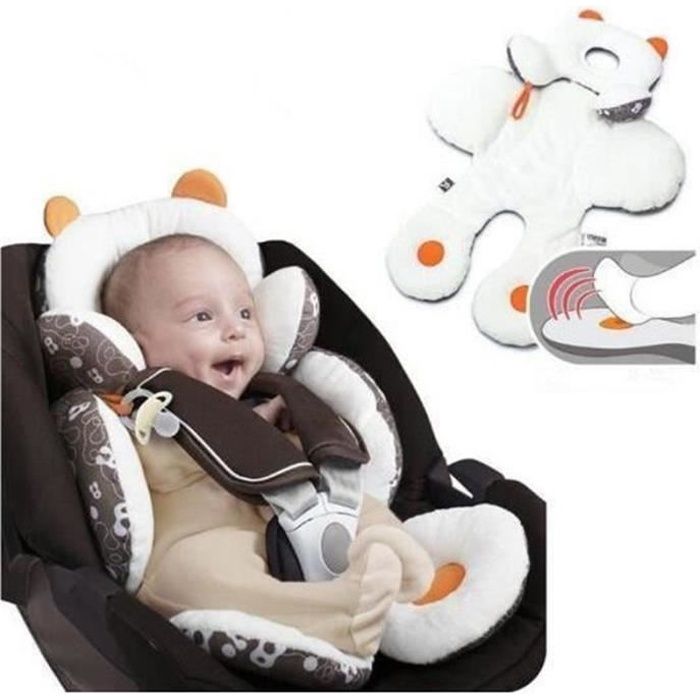 Avec housse de ceinture de sécurité Coussin pour appuie-tête de siège auto pour bébé Pour bébé de 0 à 12 mois Pour poussette et siège de voiture GASF Coussin de soutien pour bébé 