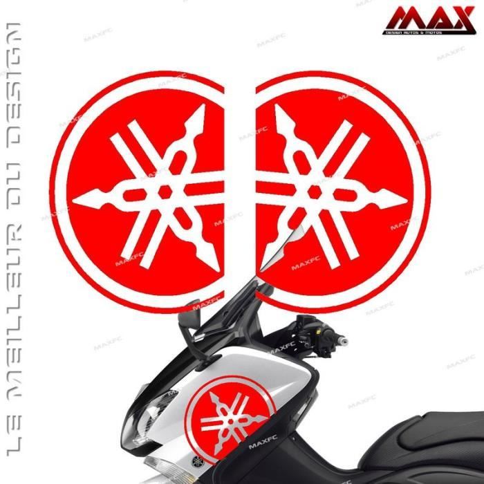 2 stickers YAMAHA Diapason - ROUGE FONCE - Tmax Xmax R1 R6 FZ Fazer XJ Sticker Adhésif Autocollant YLY04