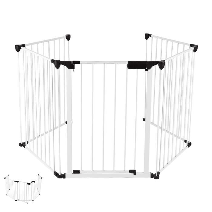 MENGDA Barrière Sécurité Enfant - Barrière Escalier et Porte - Fermeture  Facile, Blanc 310x75cm
