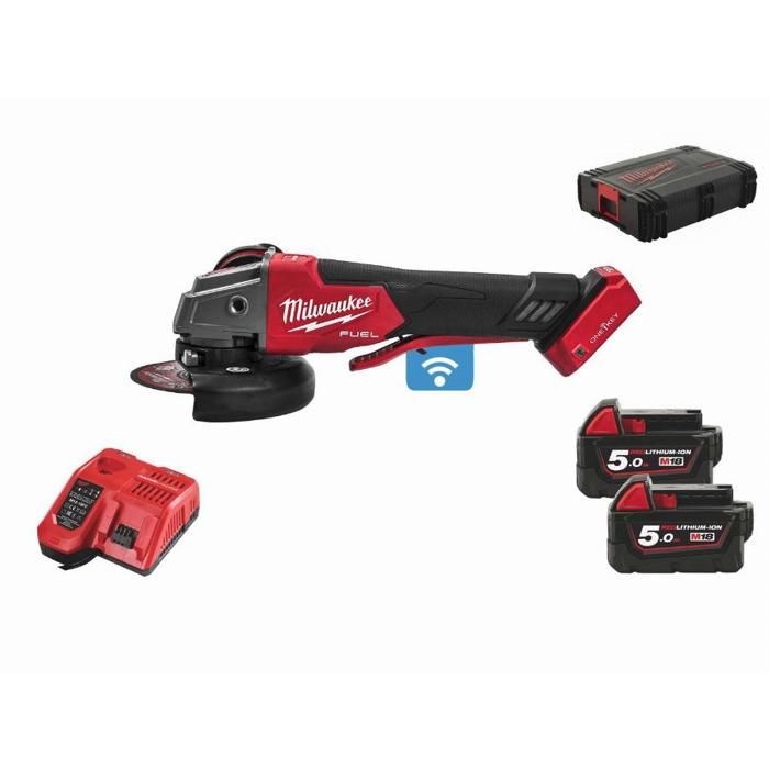 Milwaukee Meuleuse dangles M18 Fuel - Ø 125 mm - 2 batteries 5.0 Ah chargeur c - 4933478435