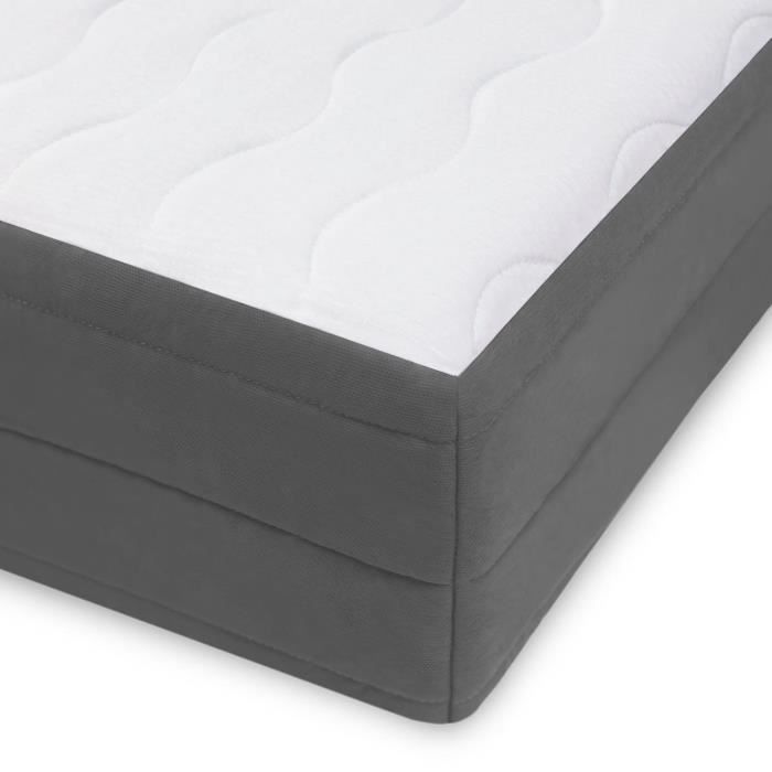 Matelas 90x190 ergonomique - 7 zones de confort - Matelas en mousse froide - Soutien optimal ferme - Épaisseur 17 cm