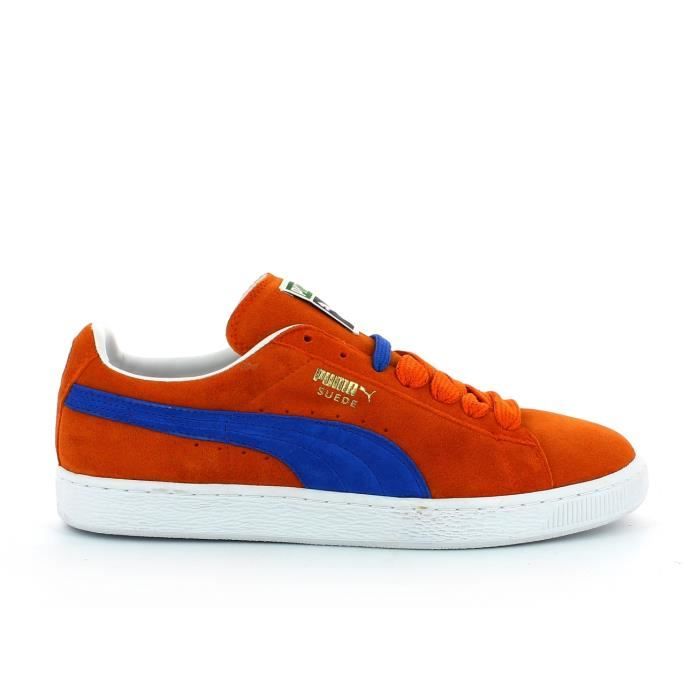 puma suede orange blue