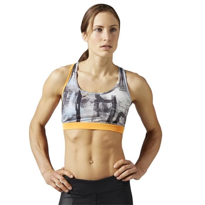 Vetements femme Sous vetements Reebok Spartan Race Short Bra Gris Cdiscount Sport