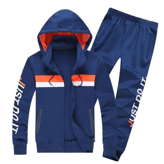 Duohropke Survêtement De Sport Pour Homme - Veste à Capuche - Pantalon De Loisirs - Pantalon De Fitness Et
