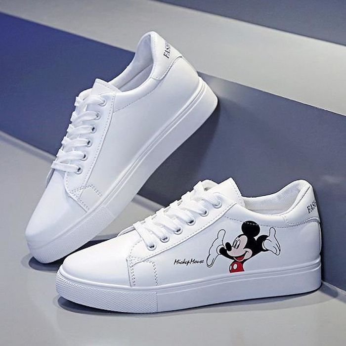 Chaussures Enfants Disney Cartoon Chaussures Blanches Pour Filles Chaussures Simples Mode Gar Ons Chaussures Decontractees Mickey Rouge Cdiscount Chaussures