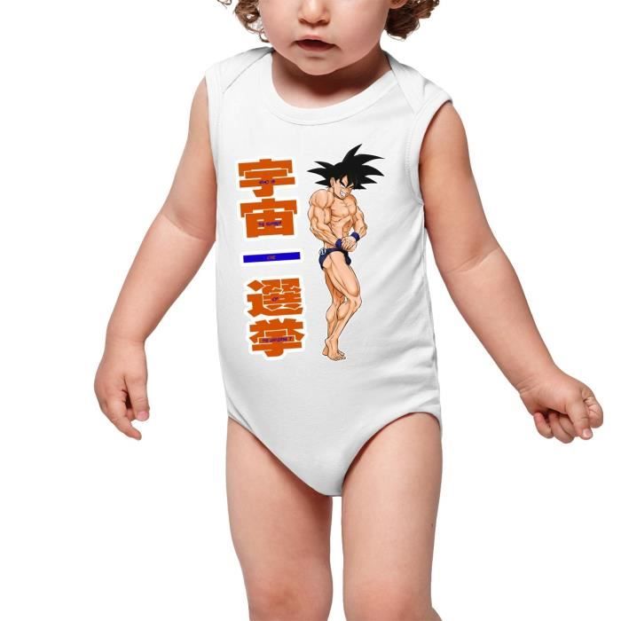 Body Bebe Sans Manches Blanc Parodie Dragon Ball Z Dbz Sangoku Mister Univers Candidat N 11 Body Bebe De Qualite Blanc Cdiscount Pret A Porter