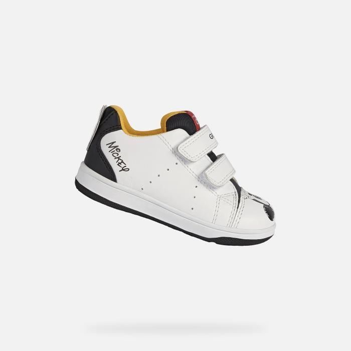 Baskets Geox NEW FLICK Bebe Blanc et noir Mickey Mouse Garcon