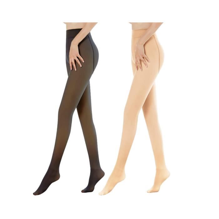 2pcs Collant Chaud Femme Hiver Extensibles Thermique en Plein Air 2PCS Noir Couleur de Peau Pied Plein 200g 5 20 Couleur de l image Cdiscount Sport