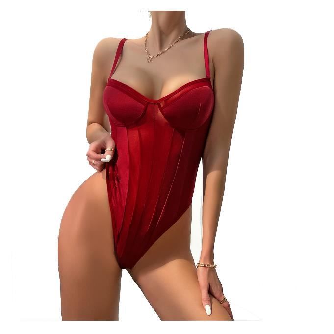 Justaucorps Danse Latine Femme Paillettes Sequins - Body Salsa ChaCha Sans Manches Dos Nu