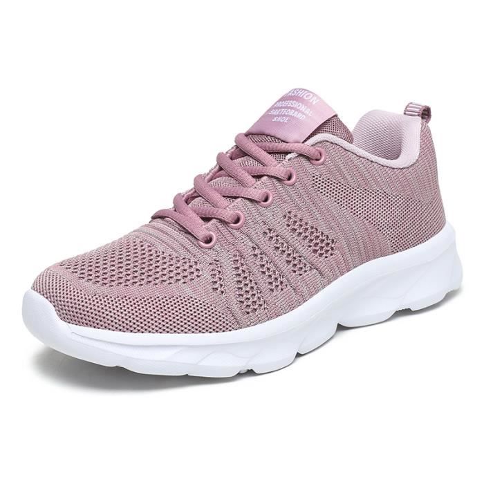 Baskets Running Femme Mesh Respirant – Confortables, Antidérapantes, Pour Course, Marche, Salle, Outdoor – Modèle Sans Lacets