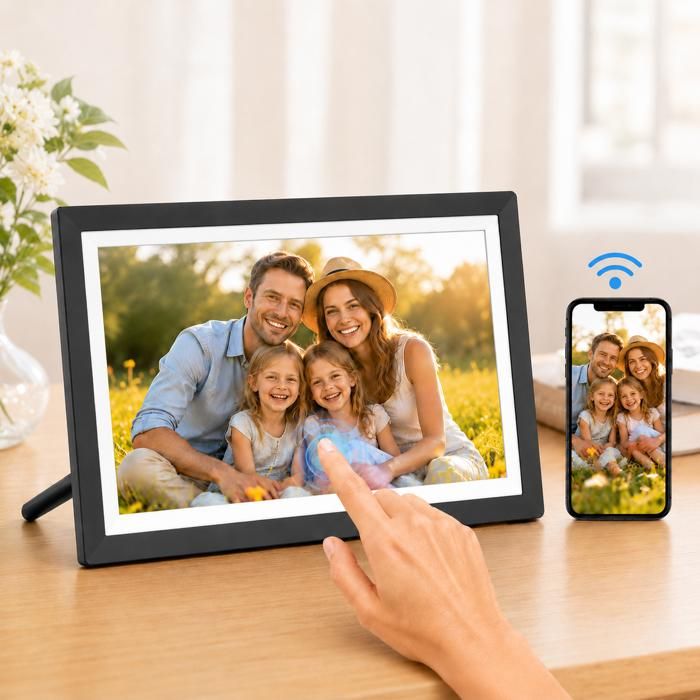 Cadre Photo Numérique Frameo WiFi 10,1" - Écran Tactile HD - 32 Go - Partage Familial