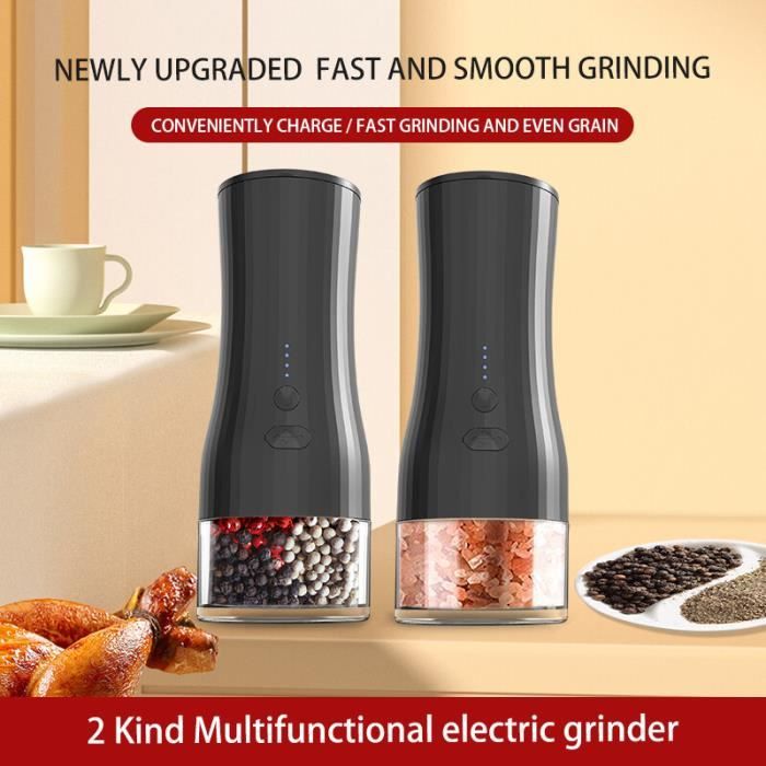 Acar Moulin à Poivre Turc Noir, Moulin à Poivre Rechargeable, Moulin à