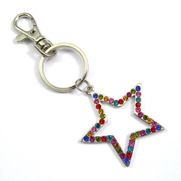 HAN SHENG Lot De 50 Porte-clés à Ressort En Métal Doré Motif étoile Pentagramme Créatif Boucle De Suspension Porte-clés Accessoires, Or, Taille S, Or, Petit