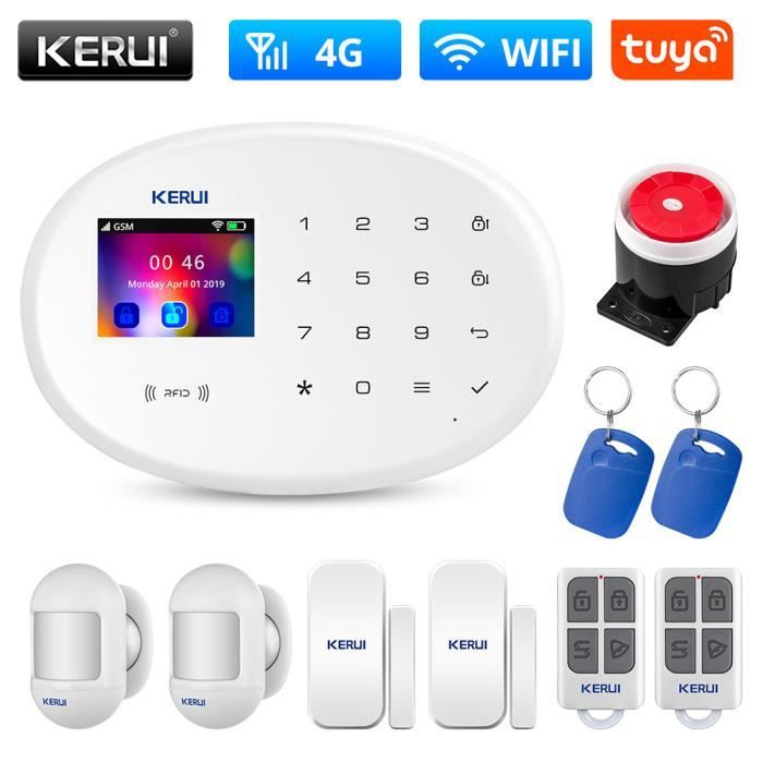 KERUI Kit système d39alarme de sécurité domestique W20 wi fi GSM 4G  contrôle avec application Tuya PRISE DE L UE KIT 2